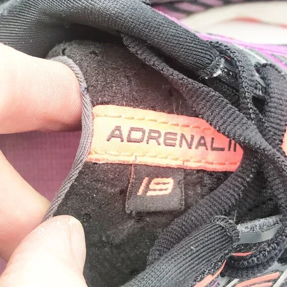 BROOKS Adrenaline 19 Black Purple Athletic Running Sneaker Trainer Shoe Size 9.5 - Picture 7 of 9